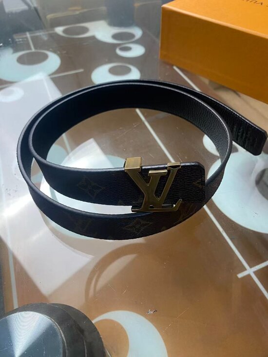Louis Vuitton Women’s Monogram Belt Gold LV Logo 34in main image 4